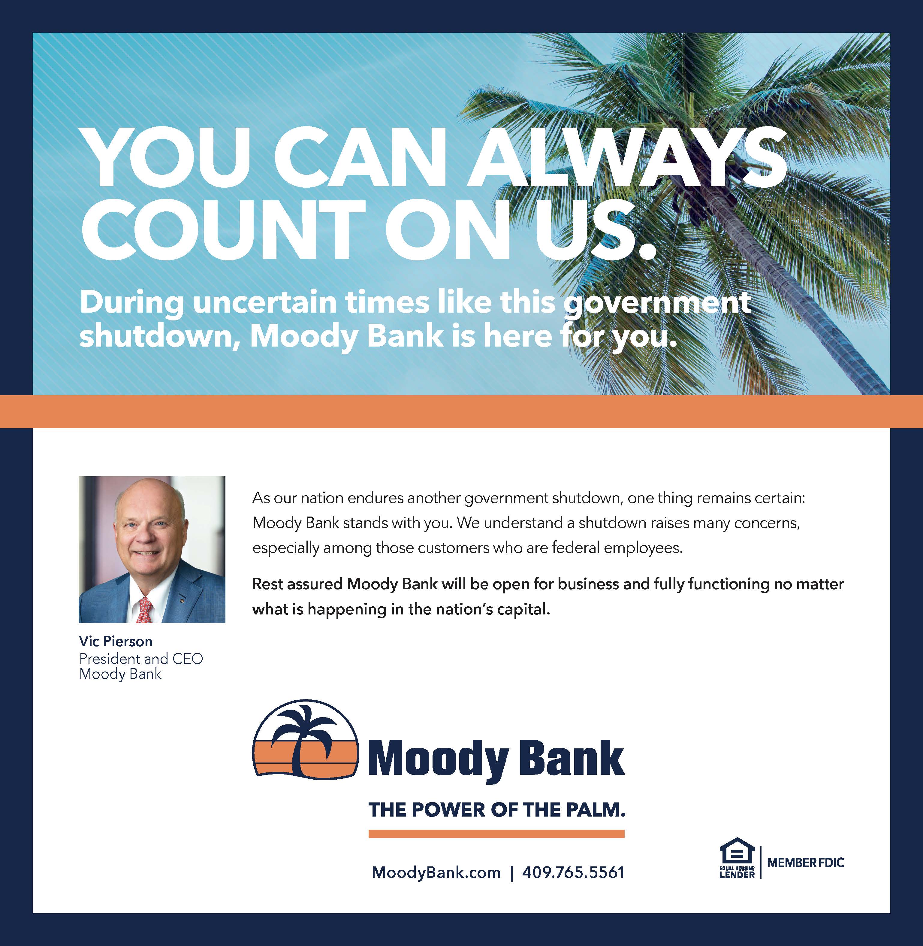 You can count on Moody Bank